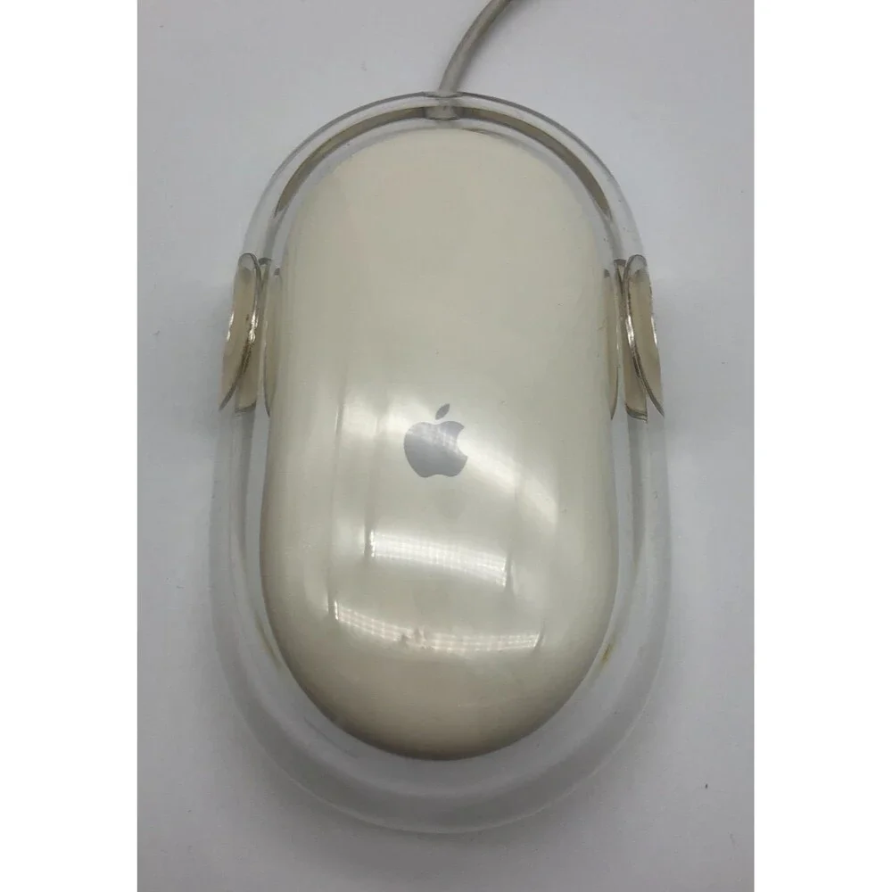Apple Mac Mouse Genuine Wired Optical M5769 Clear White Tested Works